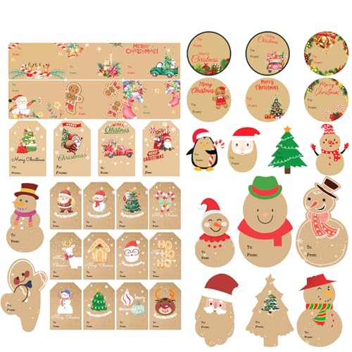 HANGELI 104 x Weihnachts-Etiketten, selbstklebende Etiketten für Weihnachten, Urlaub, Geschenketui, Verpackung, Umschlag-Dekoration HANGELI 104 x Weihnachts-Etiketten, selbstklebende Etiketten für Weihnachten, Urlaub, Geschenketui, Verpackung, Umschlag-Dekoration von HANGELI