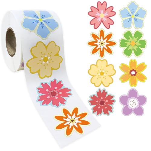 HANGELI 500 Stück Blumen-Aufkleber, 3,8 cm, selbstklebende Verpackungsetiketten für Verpackungen, Hochzeitstag, Zubehör HANGELI 500 Stück Blumen-Aufkleber, 3,8 cm, selbstklebende Verpackungsetiketten für Verpackungen, Hochzeitstag, Zubehör von HANGELI
