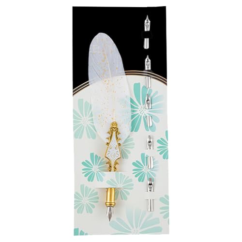 HANGELI Antike Dip Pen mit 5 austauschbaren Spitzen zum Schreiben, Zeichnen, Hochzeitseinladung, Vintage Dip Pen für Anfänger Kinder HANGELI Antike Dip Pen mit 5 austauschbaren Spitzen zum Schreiben, Zeichnen, Hochzeitseinladung, Vintage Dip Pen für Anfänger Kinder von HANGELI