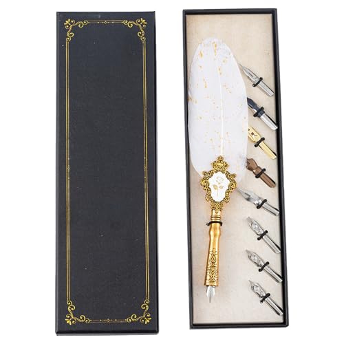 HANGELI Antiker Dip-Stift mit 8 austauschbaren Spitzen zum Schreiben, Zeichnen, Hochzeitseinladung, Dip-Stift für Anfänger und Kinder HANGELI Antiker Dip-Stift mit 8 austauschbaren Spitzen zum Schreiben, Zeichnen, Hochzeitseinladung, Dip-Stift für Anfänger und Kinder von HANGELI
