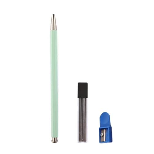 HANGELI Automatischer Tintenloser Stift aus Metall mit Spitzer und Nachfüllungen, Metall-Druckbleistift für Schüler, Schreiben, Zeichnen, Skizzieren HANGELI Automatischer Tintenloser Stift aus Metall mit Spitzer und Nachfüllungen, Metall-Druckbleistift für Schüler, Schreiben, Zeichnen, Skizzieren von HANGELI