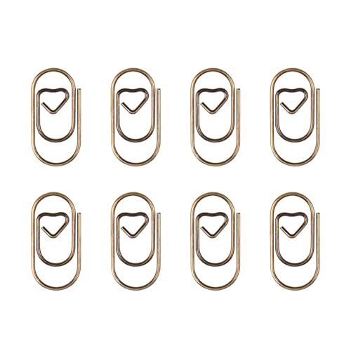 HANGELI Bunte Herz-Büroklammern, 20 mm, kleine Metall-Büroklammern, Aktenhalter, Clip, Metall-Lesezeichen zum Binden von Dateien, Dokumenten, 80 Stück von HANGELI