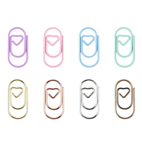 HANGELI Bunte Herz-Büroklammern, 20 mm, kleine Metall-Büroklammern, Aktenhalter, Clip, Metall-Lesezeichen zum Binden von Dateien, Dokumenten, 80 Stück HANGELI Bunte Herz-Büroklammern, 20 mm, kleine Metall-Büroklammern, Aktenhalter, Clip, Metall-Lesezeichen zum Binden von Dateien, Dokumenten, 80 Stück von HANGELI