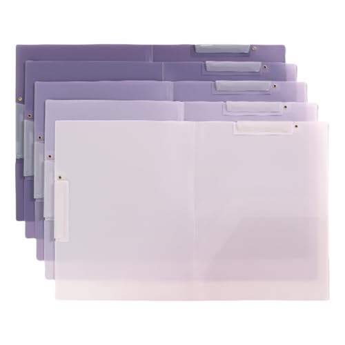 HANGELI Dokumententasche mit drehbarer Klemme, transparent, Dokumenten-Organizer, Aktenordner, Querformat, Präsentationsmappe, Kunstmappe, 5 Stück HANGELI Dokumententasche mit drehbarer Klemme, transparent, Dokumenten-Organizer, Aktenordner, Querformat, Präsentationsmappe, Kunstmappe, 5 Stück von HANGELI