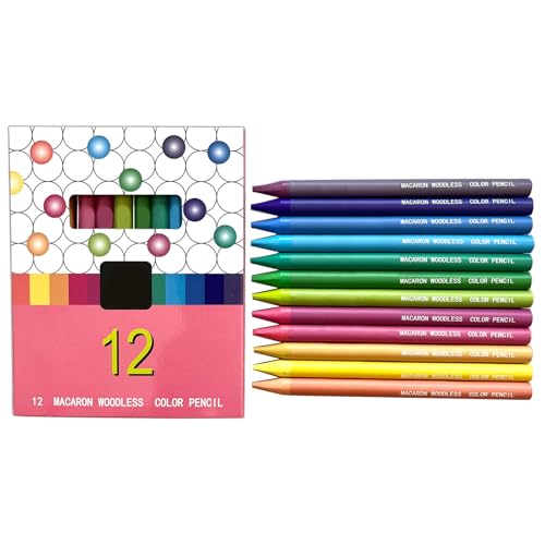 HANGELI Holzlose Buntstifte, 12 Farben, praktischer Buntstift, Kunstzubehör zum Malen, Zeichnen, Skizzieren HANGELI Holzlose Buntstifte, 12 Farben, praktischer Buntstift, Kunstzubehör zum Malen, Zeichnen, Skizzieren von HANGELI