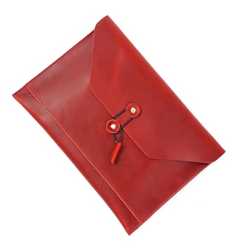 HANGELI Leder Aktenordner Multifunktionale Dokumententasche mit mehreren Kartenfächern und Schnurverschluss, Leder Laptop Sleeve Case HANGELI Leder Aktenordner Multifunktionale Dokumententasche mit mehreren Kartenfächern und Schnurverschluss, Leder Laptop Sleeve Case von HANGELI