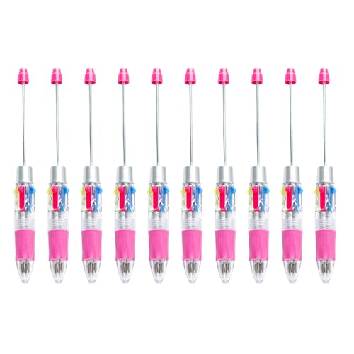 HANGELI Mehrfarbiger Kugelschreiber, 4 Farben in 1, Perlenstift, 4 Farben in 1, einziehbarer Kugelschreiber für Schüler und Lehrer, 10 Stück HANGELI Mehrfarbiger Kugelschreiber, 4 Farben in 1, Perlenstift, 4 Farben in 1, einziehbarer Kugelschreiber für Schüler und Lehrer, 10 Stück von HANGELI