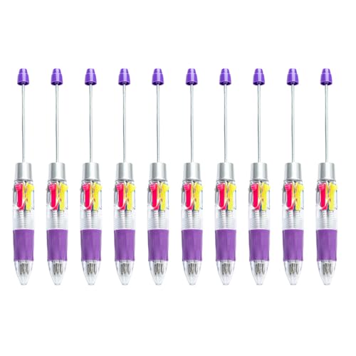 HANGELI Mehrfarbiger Kugelschreiber, 4 Farben in 1, Perlenstift, 4 Farben in 1, einziehbarer Kugelschreiber für Schüler und Lehrer, 10 Stück HANGELI Mehrfarbiger Kugelschreiber, 4 Farben in 1, Perlenstift, 4 Farben in 1, einziehbarer Kugelschreiber für Schüler und Lehrer, 10 Stück von HANGELI