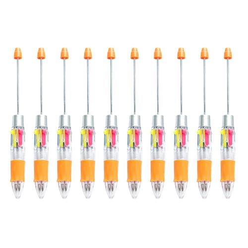 HANGELI Mehrfarbiger Kugelschreiber, 4 Farben in 1, Perlenstift, 4 Farben in 1, einziehbarer Kugelschreiber für Schüler und Lehrer, 10 Stück HANGELI Mehrfarbiger Kugelschreiber, 4 Farben in 1, Perlenstift, 4 Farben in 1, einziehbarer Kugelschreiber für Schüler und Lehrer, 10 Stück von HANGELI