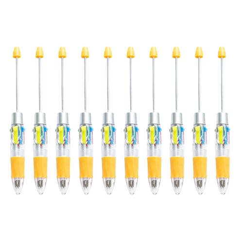 HANGELI Mehrfarbiger Kugelschreiber, 4 Farben in 1, Perlenstift, 4 Farben in 1, einziehbarer Kugelschreiber für Schüler und Lehrer, 10 Stück HANGELI Mehrfarbiger Kugelschreiber, 4 Farben in 1, Perlenstift, 4 Farben in 1, einziehbarer Kugelschreiber für Schüler und Lehrer, 10 Stück von HANGELI