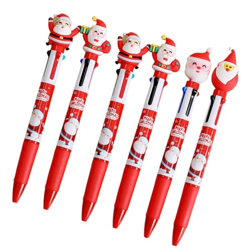 HANGELI Shuttle-Stift, Weihnachts-Kugelschreiber, 4-in-1, mehrfarbiger Stift, Büro- und Schulbedarf für glattes Schreiben, 6 Stück HANGELI Shuttle-Stift, Weihnachts-Kugelschreiber, 4-in-1, mehrfarbiger Stift, Büro- und Schulbedarf für glattes Schreiben, 6 Stück von HANGELI