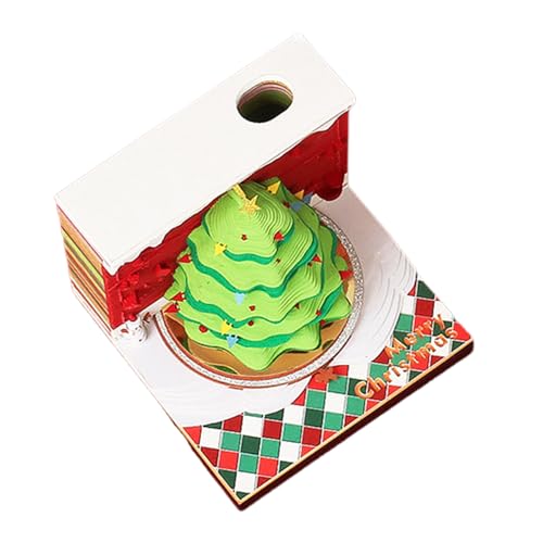 HANGELI Weihnachtliche 3D-Papierskulptur-Notizblöcke mit Stifthalter, reißbarer Seite, Notizblock, Tischdekoration, Schnitzkunst-Notizblöcke HANGELI Weihnachtliche 3D-Papierskulptur-Notizblöcke mit Stifthalter, reißbarer Seite, Notizblock, Tischdekoration, Schnitzkunst-Notizblöcke von HANGELI