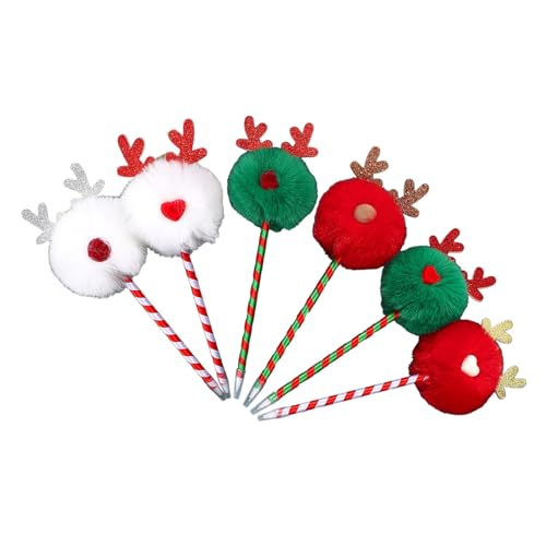 HANGELI Weihnachts-Kugelschreiber für Kinder, Jungen, Mädchen, Studenten, Spielbelohnung, Weihnachtsstrumpffüller, 0,7 mm, glatt zu schreiben, 6 Stück HANGELI Weihnachts-Kugelschreiber für Kinder, Jungen, Mädchen, Studenten, Spielbelohnung, Weihnachtsstrumpffüller, 0,7 mm, glatt zu schreiben, 6 Stück von HANGELI