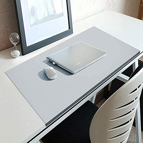 Multifunktionale Schreibtischunterlage für Büro/Laptop, Tastatur-Matte, große Schreibtischunterlage mit rutschfestem Kantenschutz, Schreibmatte, glattes Gaming-Pad, 80 x 40 cm, grau von HANHAN