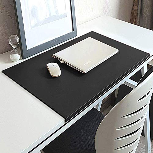 Multifunktionale Schreibtischunterlage für Büro/Laptop, Tastaturmatte, große Schreibtischunterlage mit rutschfestem Kantenschutz, Schreibmatte, glattes Gaming-Pad, 90 x 40 cm, schwarz von HANHAN