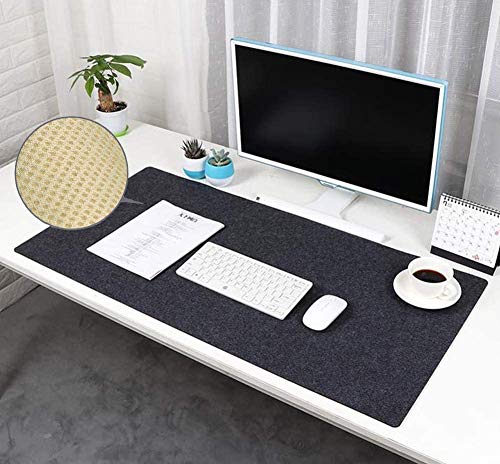 Rutschfeste Schreibtischunterlage aus Filz, umweltfreundlich, antistatisch, für Computer/PC-Mauspad 140*70cm dunkelgrau von HANHAN