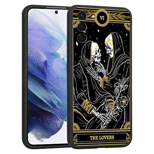Kompatibel mit Samsung Galaxy S23 Plus Hülle, Skelett Die Liebhaber Tarotkarte Slim Cover für Design Weiche TPU Schutzhülle mit Design für Frauen Mädchen von HANHANSHILU