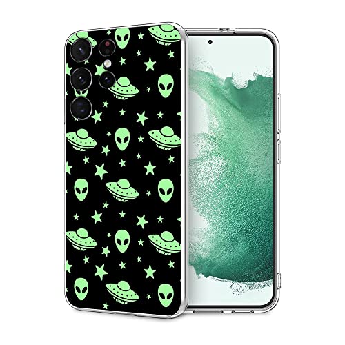 Kompatibel mit Samsung Galaxy S23 Ultra Hülle, Mysterious Alien UFO Slim Cover für Design Weiche TPU Schutzhülle mit Design für Frauen, Mädchen von HANHANSHILU