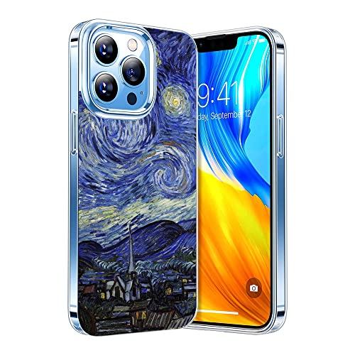 Kompatibel mit iPhone 14 Hülle, Incent Van Gogh Starry Night iPhone Case Clear Shockproof Slim Soft TPU Schutzhülle von HANHANSHILU