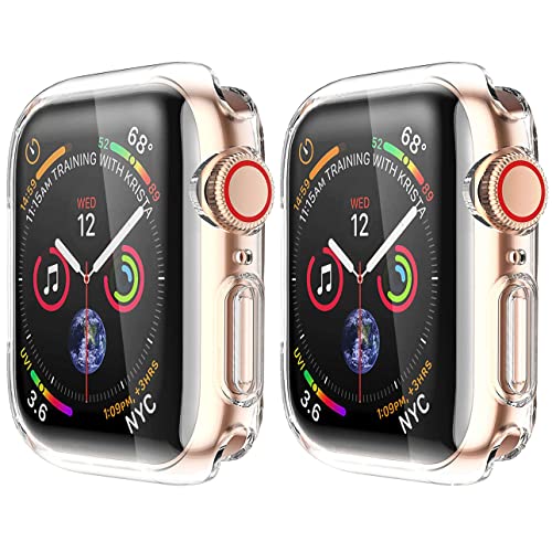 [2 Stück] HANKN 45mm Transparent Displayschutzfolie für Apple Watch Series 9 8 7 45mm Hülle, Weich TPU vollständige Abdeckung Vorderseite Schutzhülle stoßfest iWatch - Transparent, 45 mm von HANKN