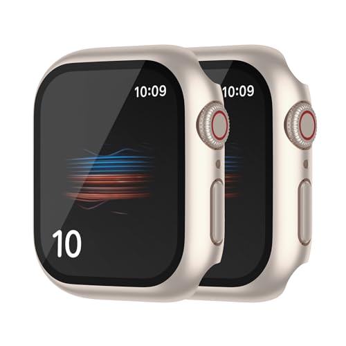 HANKN 2 Stück Hart Hülle für Apple Watch Series 10 46mm Temperierte Glas Schutzhülle, Bildschirmschutz Gehäuse iWatch Eingebaut Displayschutzfolie (Polarstern+Polarstern, 46 mm) HANKN 2 Stück Hart Hülle für Apple Watch Series 10 46mm Temperierte Glas Schutzhülle, Bildschirmschutz Gehäuse iWatch Eingebaut Displayschutzfolie (Polarstern+Polarstern, 46 mm) von HANKN
