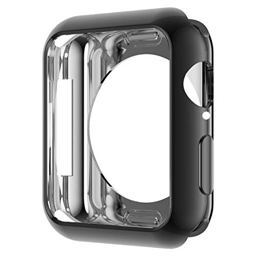 HANKN Hülle für Apple Watch Series 9 8 7 41mm /Series 6 5 4 SE 40mm, Plattierte Weich TPU Abdeckung Schutz iWatch [Kein Frontbildschirmschutz], (Schwarz, 40 mm) von HANKN
