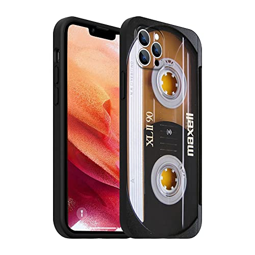 Kompatibel mit iPhone 14 Pro Trendy Hülle, Vintage 80s 90s Retro Musik Kassette Mixtape iPhone Hülle Schutz Stoßfest TPU Cover für Männer & Frauen Hüllen von HANLINZHIYA