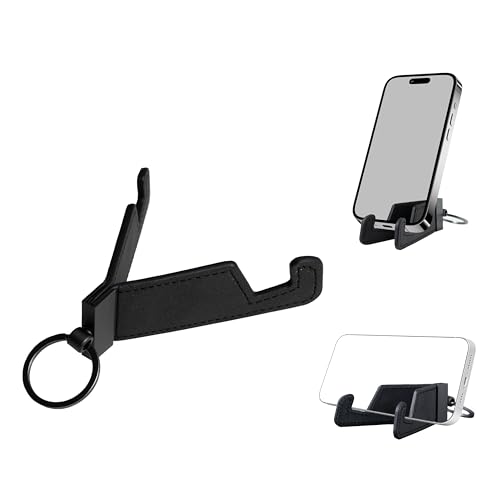 HANLUCK Handy-Ständer für den Schreibtisch, faltbarer Schlüsselanhänger, tragbar, freihändig, Reise-Handyhalter, kompatibel mit iPhone/Switch/Galaxy, allen Handys, Küchen, Büros, Essen (schwarz) HANLUCK Handy-Ständer für den Schreibtisch, faltbarer Schlüsselanhänger, tragbar, freihändig, Reise-Handyhalter, kompatibel mit iPhone/Switch/Galaxy, allen Handys, Küchen, Büros, Essen (schwarz) von HANLUCK