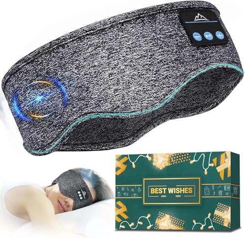 Schlafkopfhörer Bluetooth Geschenke für Männer Frauen: Stirnband Kopfhörer Bluetooth Schlafmaske mit Kopfhörer, Männer Geschenke für Frauen Papa Teenager Mädchen Geschenk Männer Geschenke Weihnachten von HANPURE