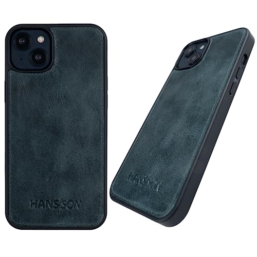 HANS/SON Echtleder Handyhülle für iPhone 14 Plus | Blaues Ledercase | 6,7 Zoll | Schmal | Stoßfest | Langlebig | MagSafe | Passgenau | Hülle in Leder in Petrol HANS/SON Echtleder Handyhülle für iPhone 14 Plus | Blaues Ledercase | 6,7 Zoll | Schmal | Stoßfest | Langlebig | MagSafe | Passgenau | Hülle in Leder in Petrol von HANS/SON