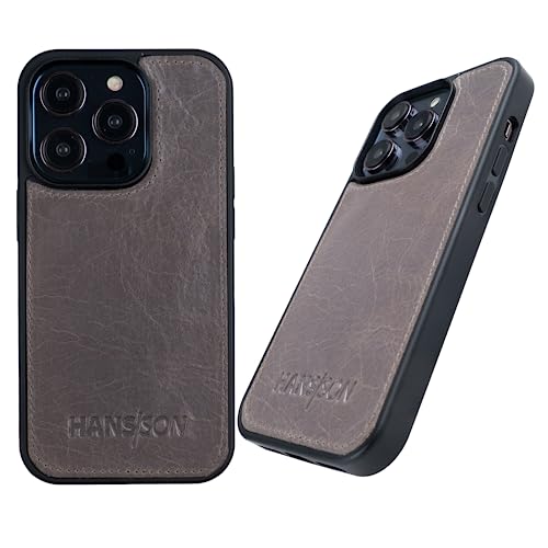 HANS/SON Echtleder Handyhülle in Grau | iPhone 13 Pro Max Ledercase | Schutz vor Stürzen und Stössen | Magsafe kompatibel | Hochwertig | Dünne Schutzhülle aus Leder HANS/SON Echtleder Handyhülle in Grau | iPhone 13 Pro Max Ledercase | Schutz vor Stürzen und Stössen | Magsafe kompatibel | Hochwertig | Dünne Schutzhülle aus Leder von HANS/SON