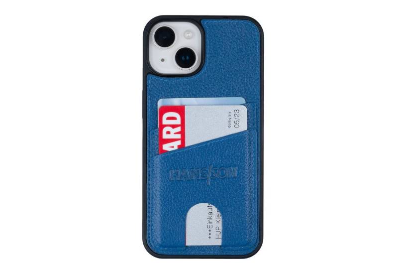 HANS/SON Handyhülle HANS/SON Echtlederhülle mit 2 Kartenfächern, iPhone 14 Klapphülle, Echtleder und zwei Kartenfächer von HANS/SON
