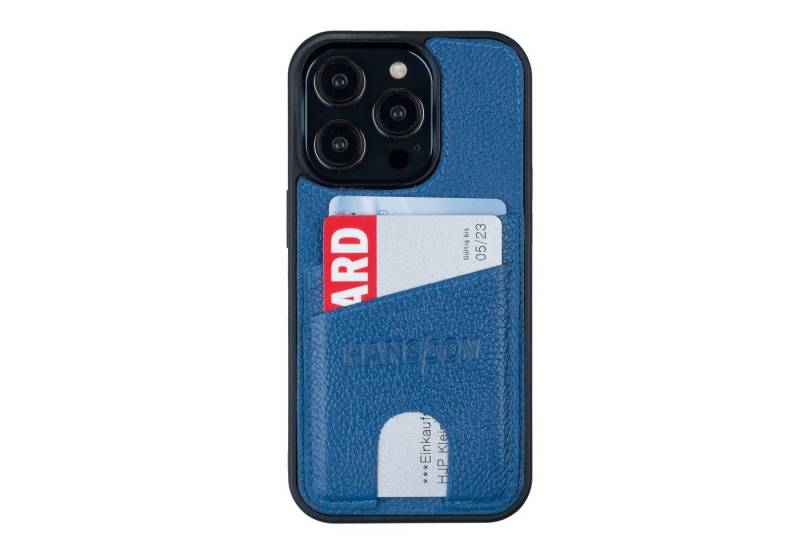 HANS/SON Handyhülle HANS/SON Echtlederhülle mit 2 Kartenfächern, iPhone 14 Pro, Echtleder und zwei Kartenfächer von HANS/SON