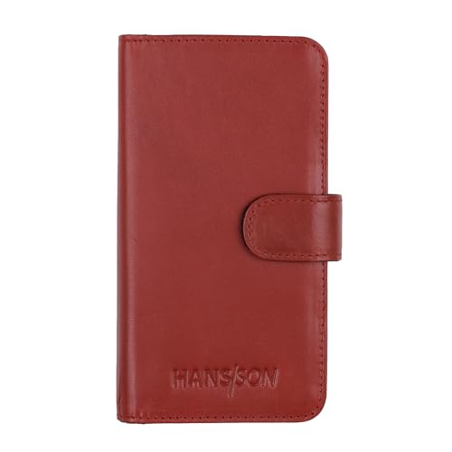 HANS/SON Leder Handyhülle mit Kartenfächern | iPhone 15 | Echtleder | 6,12 Zoll | Schmal | Klapphülle | Stoßfest | 2 in 1 Hülle | Kreditkartenetui | Kabelloses Laden | Rot HANS/SON Leder Handyhülle mit Kartenfächern | iPhone 15 | Echtleder | 6,12 Zoll | Schmal | Klapphülle | Stoßfest | 2 in 1 Hülle | Kreditkartenetui | Kabelloses Laden | Rot von HANS/SON