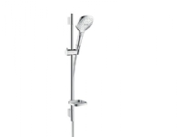 HANSGROHE Raindance Select E120 Brausegarnitur in Weiß/Chrom mit 650 mm Brausestange, Ø120 mm Handbrause 3 Strahlfunktionen und 1,6 Meter Brauseschlauch von HANSGROHE