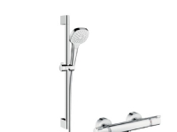 HansGrohe Croma Select E Duschsystem für freistehende Vario mit Ecostat Comfort Thermostat und 65 cm Brausestange von HANSGROHE