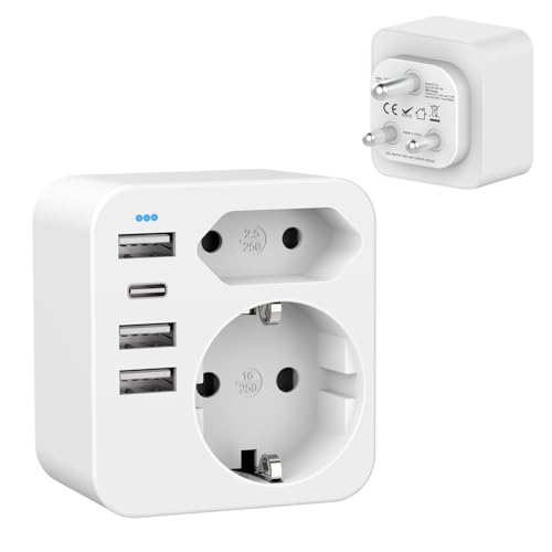 HANYEAL Adapter Südafrika Reiseadapter Südafrika Adapter Südafrika Steckdose Typ M,mit 4 USB 3.4A,Steckdosenadapter für Südafrika, Mosambik, Bhutan, Namibia, Botswana von HANYEAL