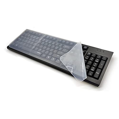 HAOBIN DüNn Tastaturschutz Universal Tastatur Schutzfolie Tastatur SchutzhüLle Silikon Tastaturabdeckung Universal Wasserdichter,Staubdichter Tastaturschutzfilm FüR Desktop-Computertastaturen (1 pc) von HAOBIN