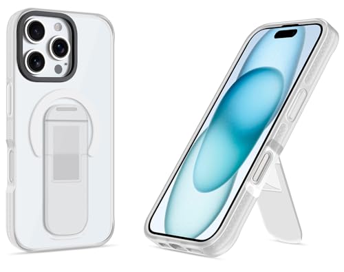 HAOBOBRO Kickstand Series - für Phone 16 Pro Hülle mit Standfunktion - Magnetischer Schutzhülle Kompatibel mit MagSafe - Stoßfest Handyhülle für Phone 16 Pro Case mit Ständer - Mattierte/Klar HAOBOBRO Kickstand Series - für Phone 16 Pro Hülle mit Standfunktion - Magnetischer Schutzhülle Kompatibel mit MagSafe - Stoßfest Handyhülle für Phone 16 Pro Case mit Ständer - Mattierte/Klar von HAOBOBRO
