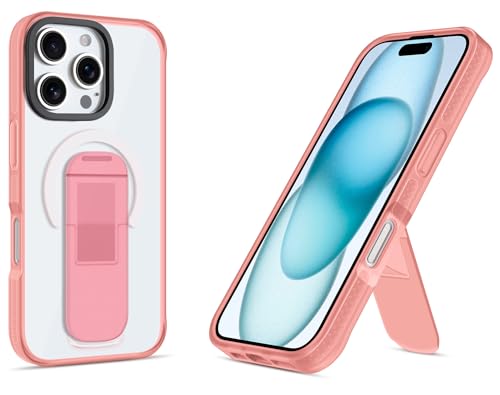 HAOBOBRO Kickstand Series - für Phone 16 Pro Hülle mit Standfunktion - Magnetischer Schutzhülle Kompatibel mit MagSafe - Stoßfest Handyhülle für Phone 16 Pro Case mit Ständer - Mattierte/Rosa HAOBOBRO Kickstand Series - für Phone 16 Pro Hülle mit Standfunktion - Magnetischer Schutzhülle Kompatibel mit MagSafe - Stoßfest Handyhülle für Phone 16 Pro Case mit Ständer - Mattierte/Rosa von HAOBOBRO