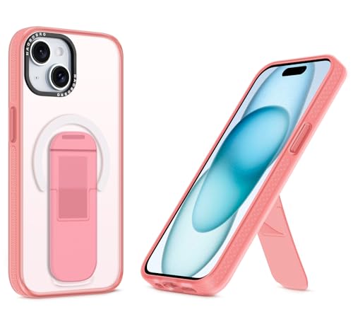 HAOBOBRO für iPhone 15 Hülle mit Standfunktion - Dünn Schutzhülle Kompatibel mit MagSafe - Stoßfest Handyhülle für iPhone 15 Case mit Ständer - Mattierte PC Rückseite + Silikon TPU - Rosa HAOBOBRO für iPhone 15 Hülle mit Standfunktion - Dünn Schutzhülle Kompatibel mit MagSafe - Stoßfest Handyhülle für iPhone 15 Case mit Ständer - Mattierte PC Rückseite + Silikon TPU - Rosa von HAOBOBRO