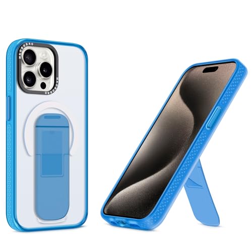 HAOBOBRO für iPhone 15 Pro Hülle mit Standfunktion - Dünn Schutzhülle Kompatibel mit MagSafe - Stoßfest Handyhülle für iPhone 15 Pro Case mit Ständer - Mattierte PC Rückseite + Silikon TPU - Blau HAOBOBRO für iPhone 15 Pro Hülle mit Standfunktion - Dünn Schutzhülle Kompatibel mit MagSafe - Stoßfest Handyhülle für iPhone 15 Pro Case mit Ständer - Mattierte PC Rückseite + Silikon TPU - Blau von HAOBOBRO