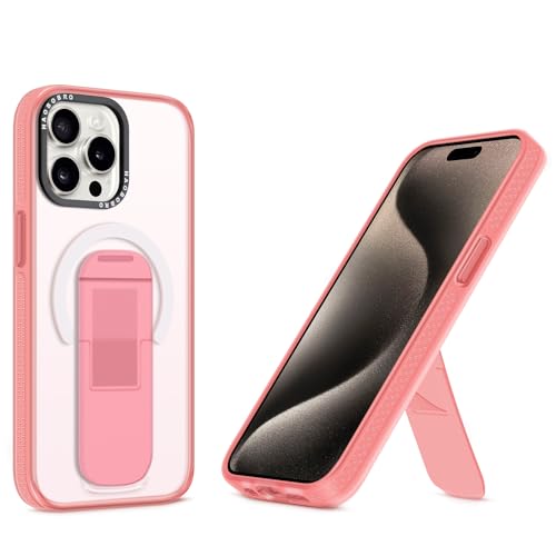 HAOBOBRO für iPhone 15 Pro Hülle mit Standfunktion - Dünn Schutzhülle Kompatibel mit MagSafe - Stoßfest Handyhülle für iPhone 15 Pro Case mit Ständer - Mattierte PC Rückseite + Silikon TPU - Rosa HAOBOBRO für iPhone 15 Pro Hülle mit Standfunktion - Dünn Schutzhülle Kompatibel mit MagSafe - Stoßfest Handyhülle für iPhone 15 Pro Case mit Ständer - Mattierte PC Rückseite + Silikon TPU - Rosa von HAOBOBRO