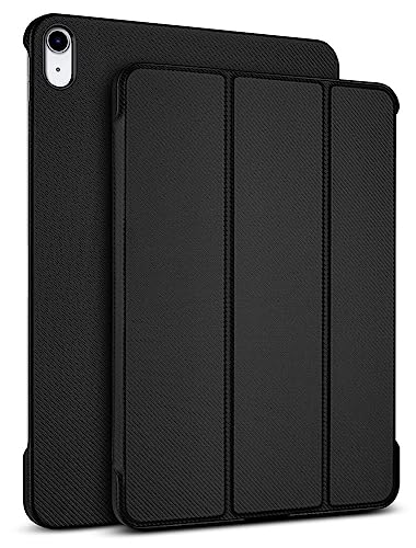 Haobobro Karbonfaser Textur Case - Hülle für iPad 2022 (10. Generation) 10,9 Zoll - Handgefertigtes Case, extra Dünn, stoßfeste Schutzhülle, Standfunktion - iPad 10 Smart Folio Cover in Schwarz von HAOBOBRO