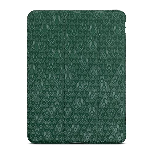 Haobobro Lenticular Prints Case - Hülle für 11" iPad Pro (4. Generation) 2022 - Handgefertigtes Case, extra Dünn, stoßfeste Schutzhülle, Standfunktion - iPad Pro 11 Smart Folio Cover - Pfau grün von HAOBOBRO