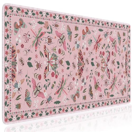 HAOCOO Mauspad, XXL-Mauspad, Computer-Tastaturmatte für den Schreibtisch (Rosa) von HAOCOO