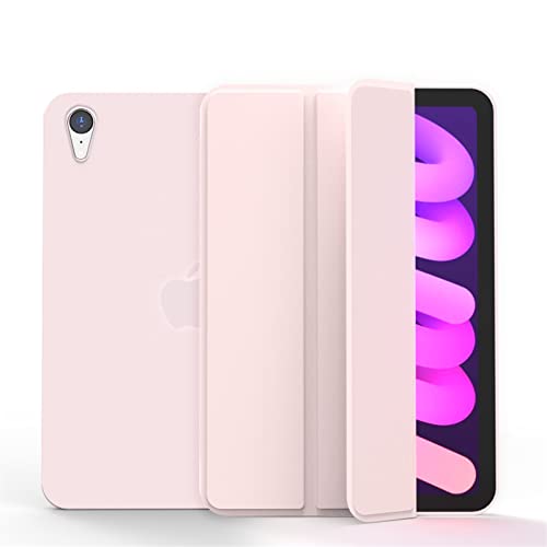 HAODEE Magnetische Hülle für iPad Mini 6 2021, Triufold Stand Smart Cover für iPad Mini 6 Fall A2567 A2568 A2569 (Color : Pink) von HAODEE