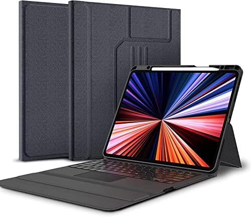 HAODEE Touchpad -Tastaturkoffer für iPad Pro 12.9 Falltastatur für iPad Pro 2021 12.9 2020 2018 mit Bluetooth Magic -Tastatur (Color : Black, Size : Pro 12.9 2018) von HAODEE