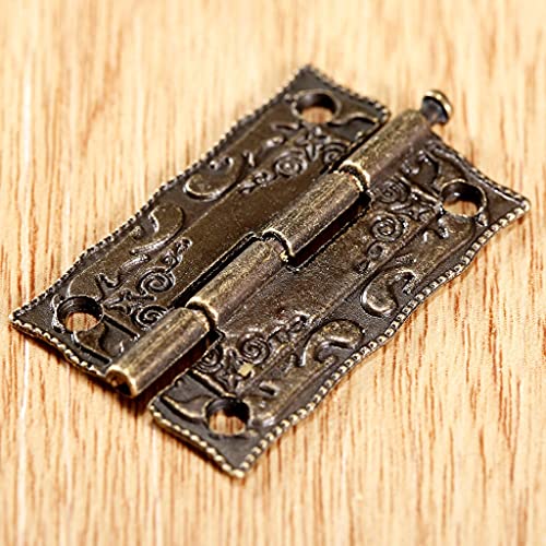 10 Stück Scharniere 36 * 23 mm Eisen Antik Bronze Zink Eisen dekorative Schrauben Vintage Holz Schmuckschatulle Schrank Blumenmuster Scharniere von HAODUOO