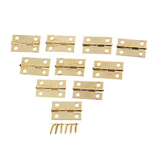 10 Stück antike Bronze-Gold-Möbelscharniere, Schrank, Schublade, Türscharnier, dekorative Scharniere for Schmuckschatulle mit Schrauben, 24 x 16 mm Scharniere(Gray) von HAODUOO
